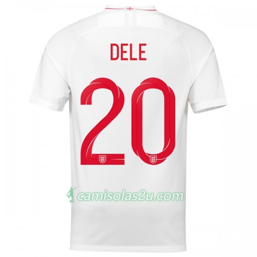 Camisolas de Futebol Inglaterra Dele 20 Equipamento Principal Copa do Mundo 2018 Manga Curta Camisolas de Futebol Inglaterra Dele 20 Equipamento Principal Copa do Mundo 2018 Manga Curta
